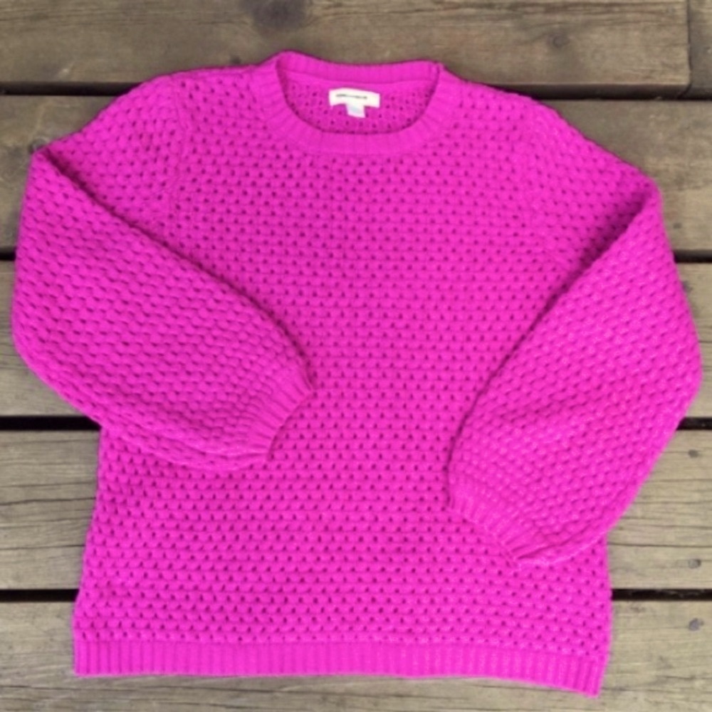 NORDSTROM Sweater 14TH & UNION Barbie Core Pink Cotton Size Small Petite